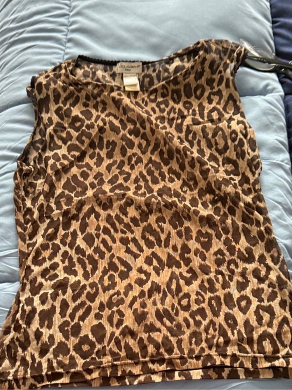 Dolce and Gabbana Leopard Mesh top